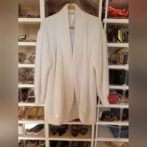 VINTAGE Eddie Dassin ANGORA, LAMBSWOOL CARDIGAN SWEATER, Ivory Color, Size M